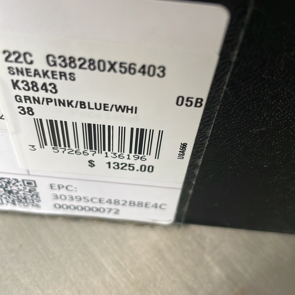 Chanel white pink multi color high top quilted sneakers trainers flats sz 38 - Picture 11 of 11